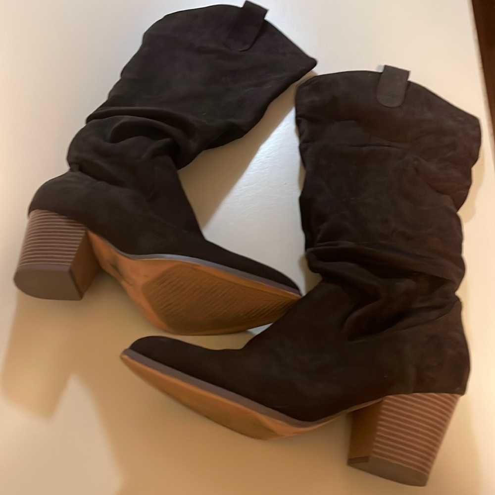 My soft woman’s wide/extra wide calf knee-high suede boots